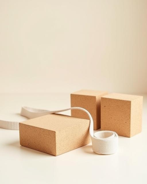 Blocs de yoga en liège et sangle en coton